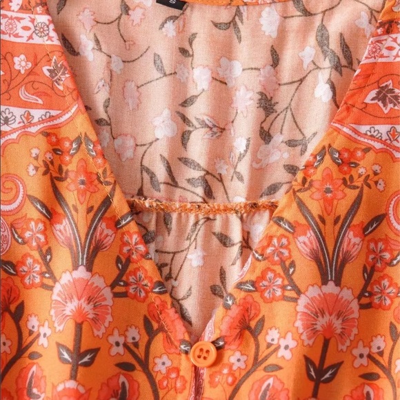 Floral Drawstring Mini Dress - Picture 4 of 15